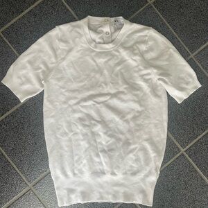 Zara White Short Sleeve Sweater